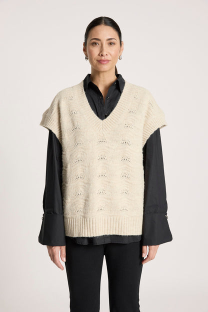 Eb + Ive orin knit vest Dune