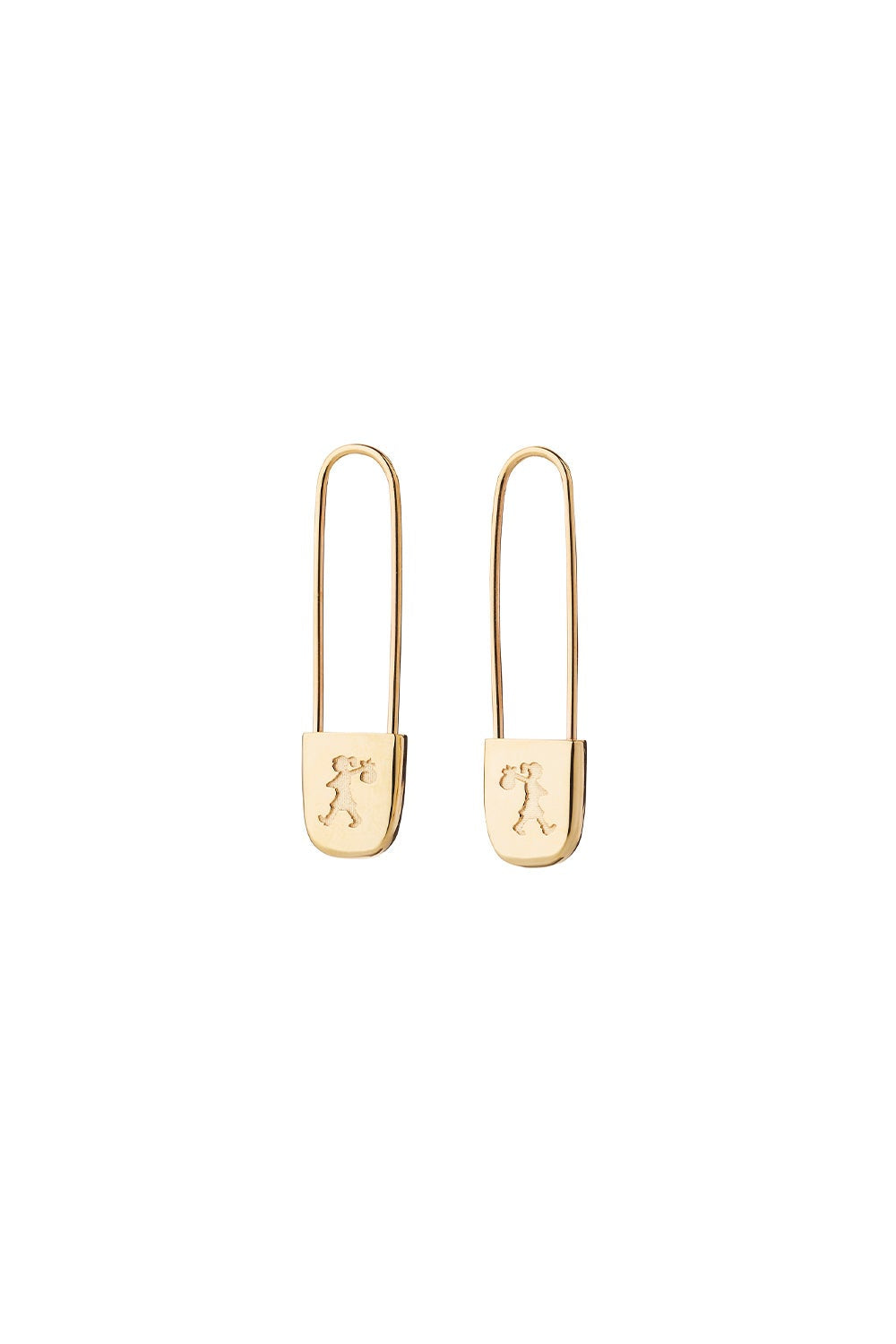 Karen Walker Runaway safety pin earrings gold plated