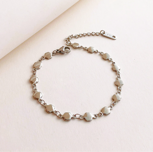 Flying Saucers silver disc chain bracelet