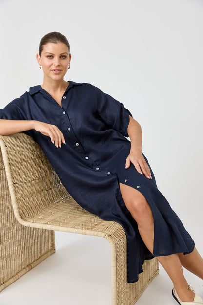 Eb & I’ve Studio shirt dress navy