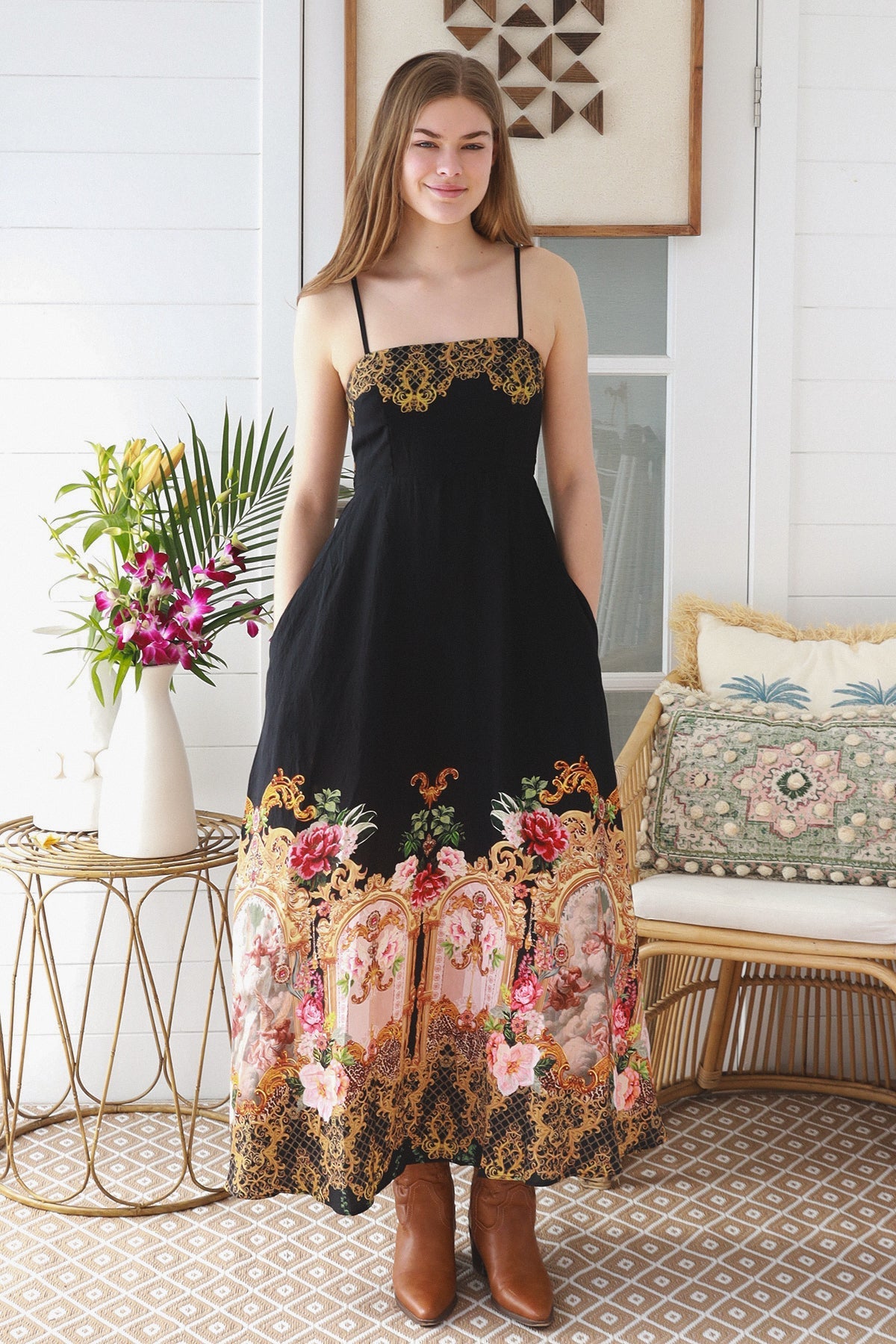 Arabella Baroque Floral Maxi Dress