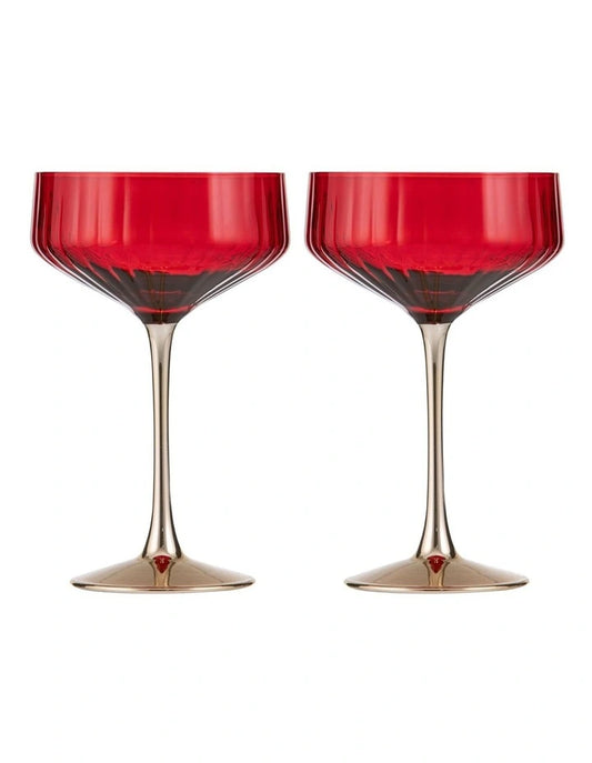 Tempa Valentina coupe glass.2 red