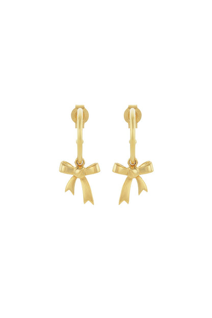 Karen Walker bow hoop earrings gold