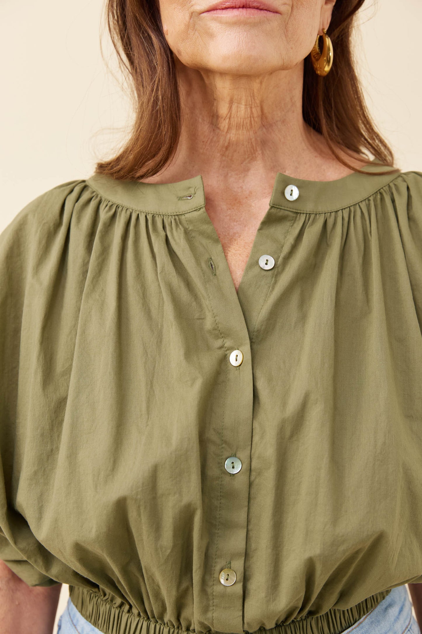 Isle of Mine Rosa reversible top crop Sage