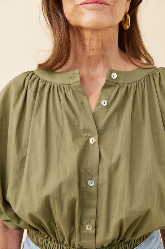 Isle of Mine Rosa reversible top crop Sage