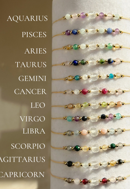 Flying Saucers Natural stone Zodiac bracelet