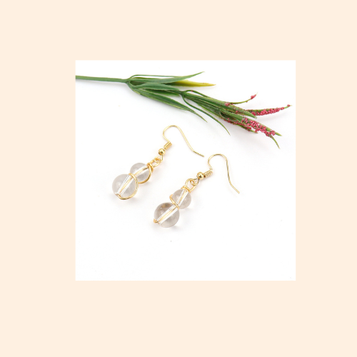 Flying Saucers gold and white crystal Earrings