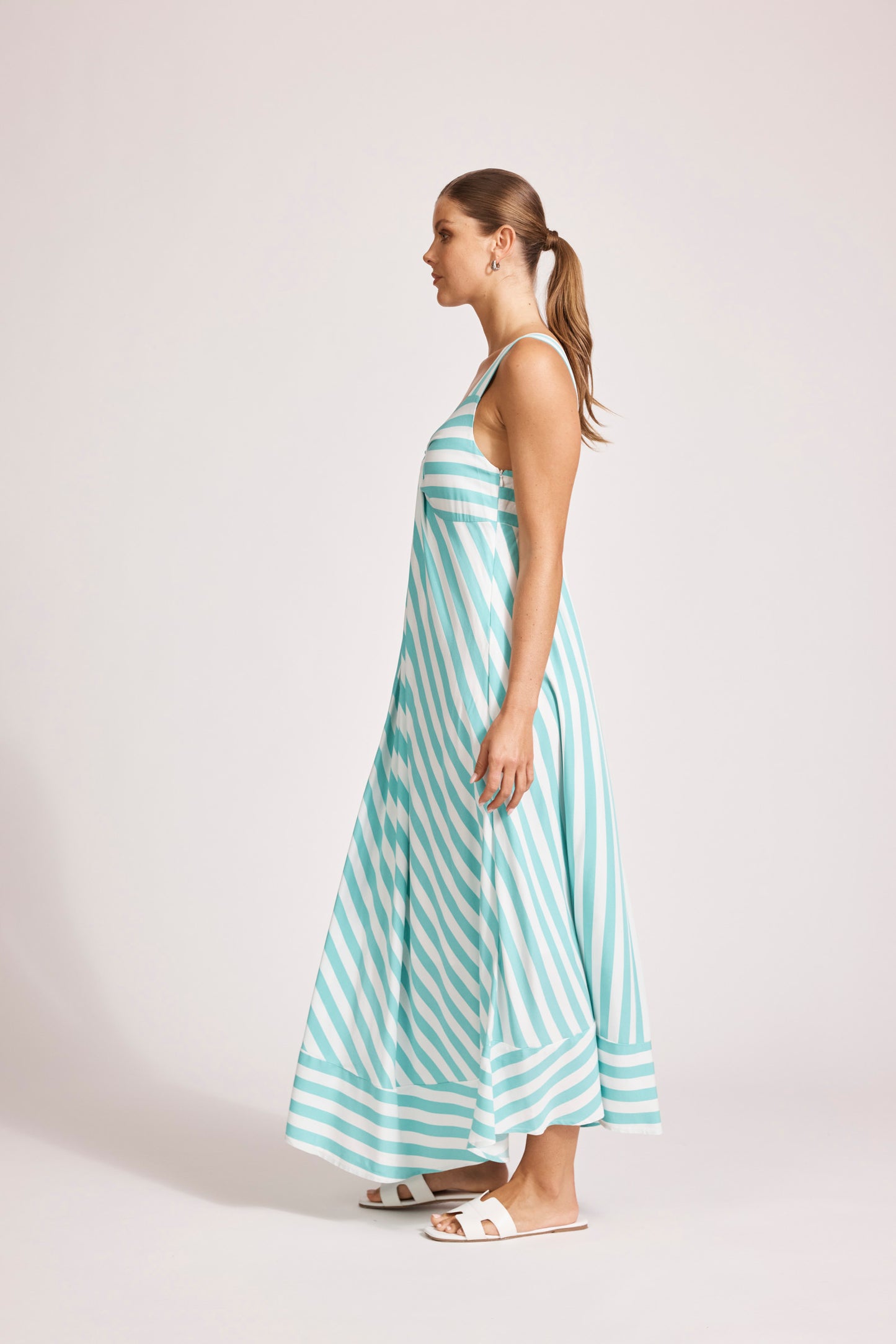 Eb & Ive Treville striped tank maxi Aqua