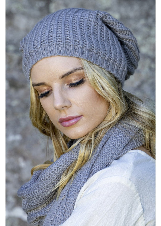 Boho rib beanie one size  sky
