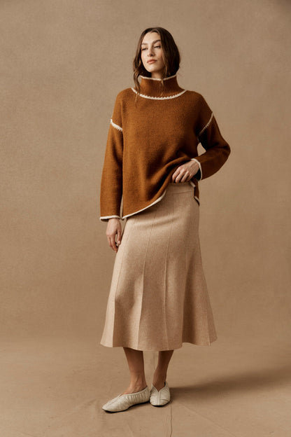 Eb + Ive Zola knit skirt Bisque