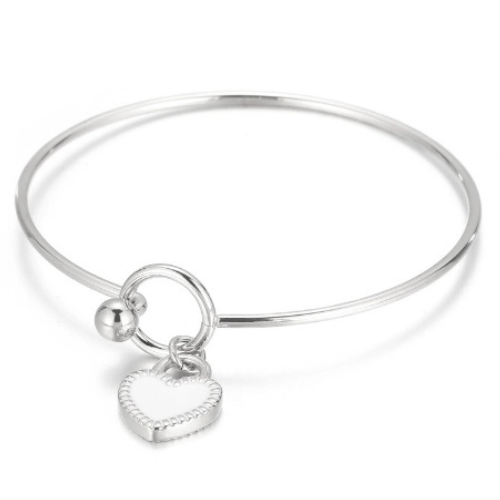 Flying Saucers white /silver  bangle