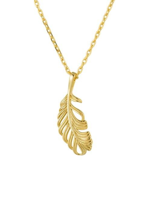 Flying Saucers leaf pendant gold plated