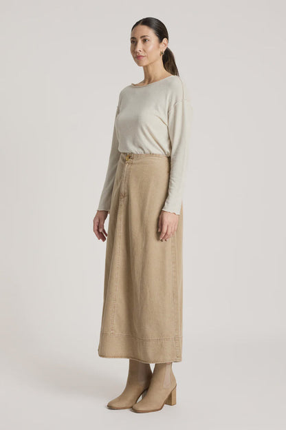 Eb + Ive Bodhi Denim Skirt Fawn