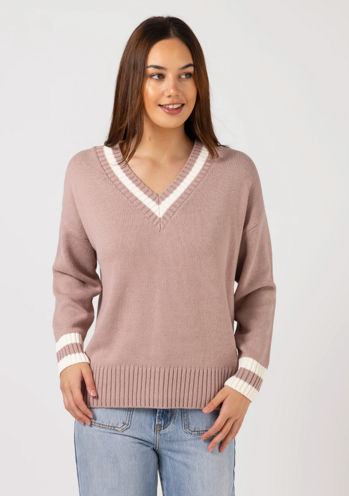 Stella +Gemma Jimmy Jumper  coconut Ice