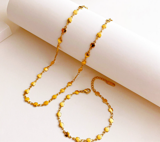 Flying Saucers gold disc chain bracelet