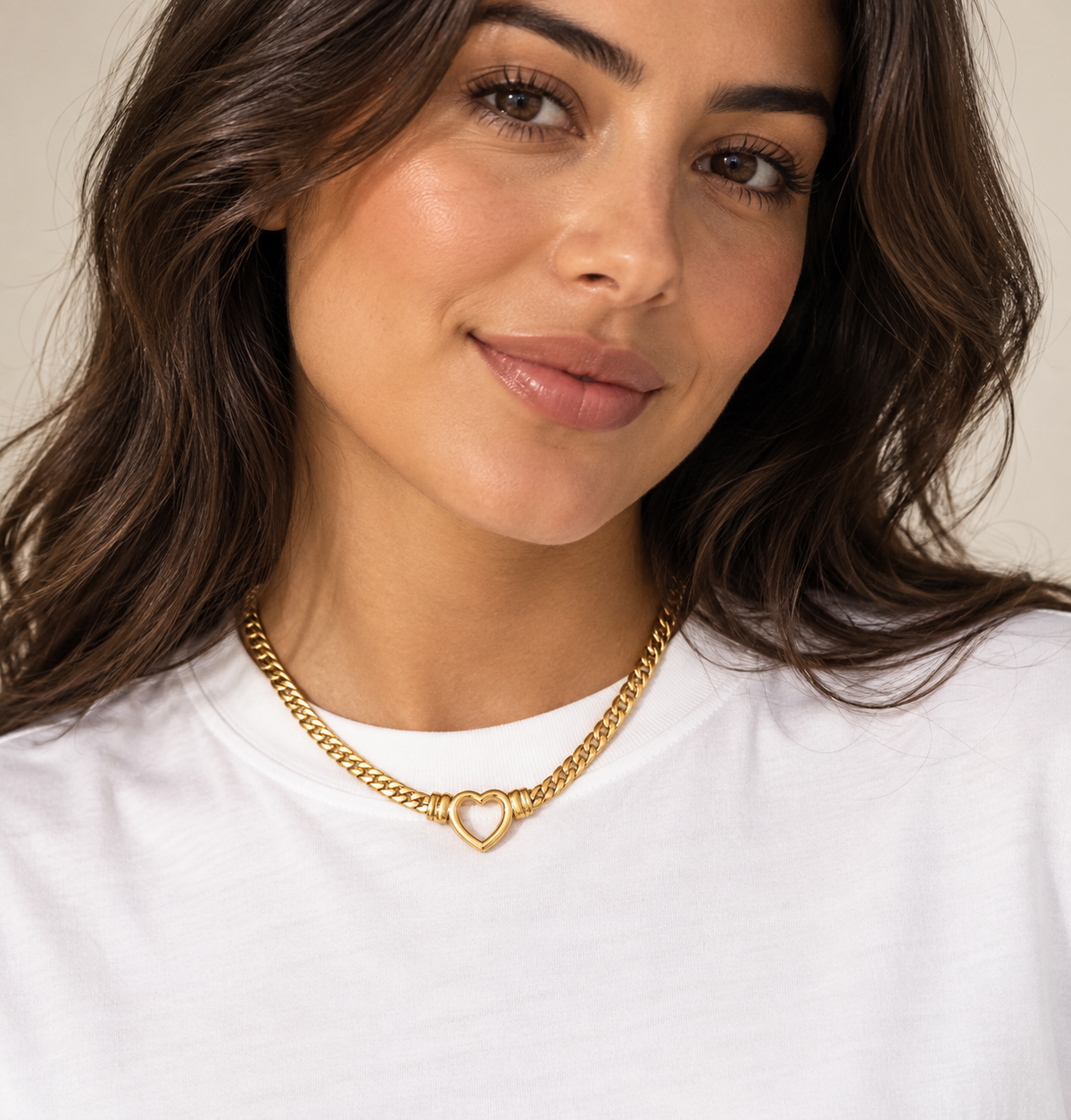 Flying Saucers gold heart chain necklace pre order