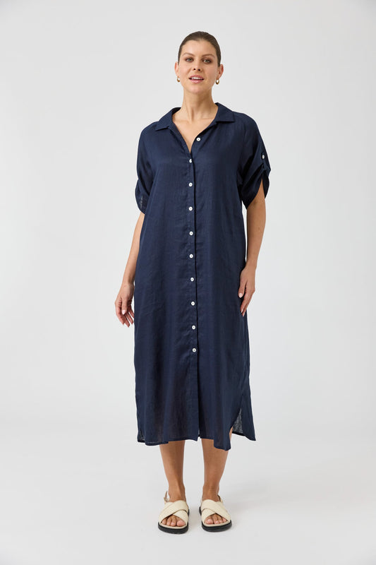 Eb & I’ve Studio shirt dress navy
