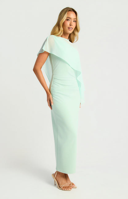 Mint cape midi dress pre order