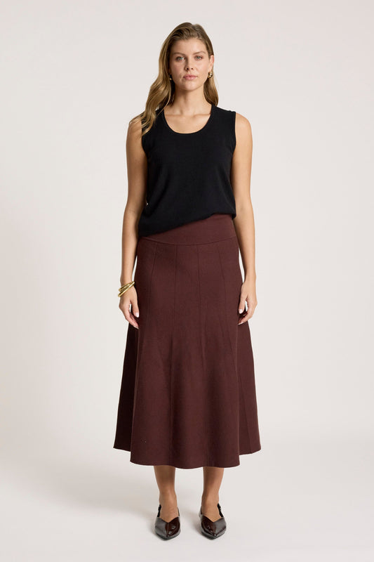 Eb + Ive Zola knit skirt Mahogany