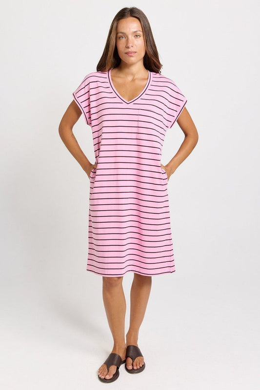 BettyBasics Zena tshirt dress pink/chocolate pre order