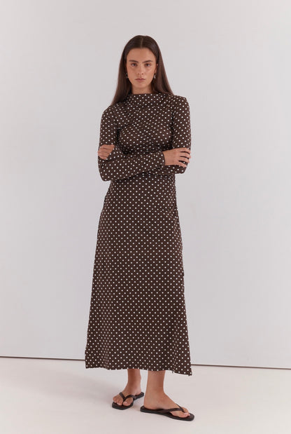 Sass Ashini long sleeved ruched dress
