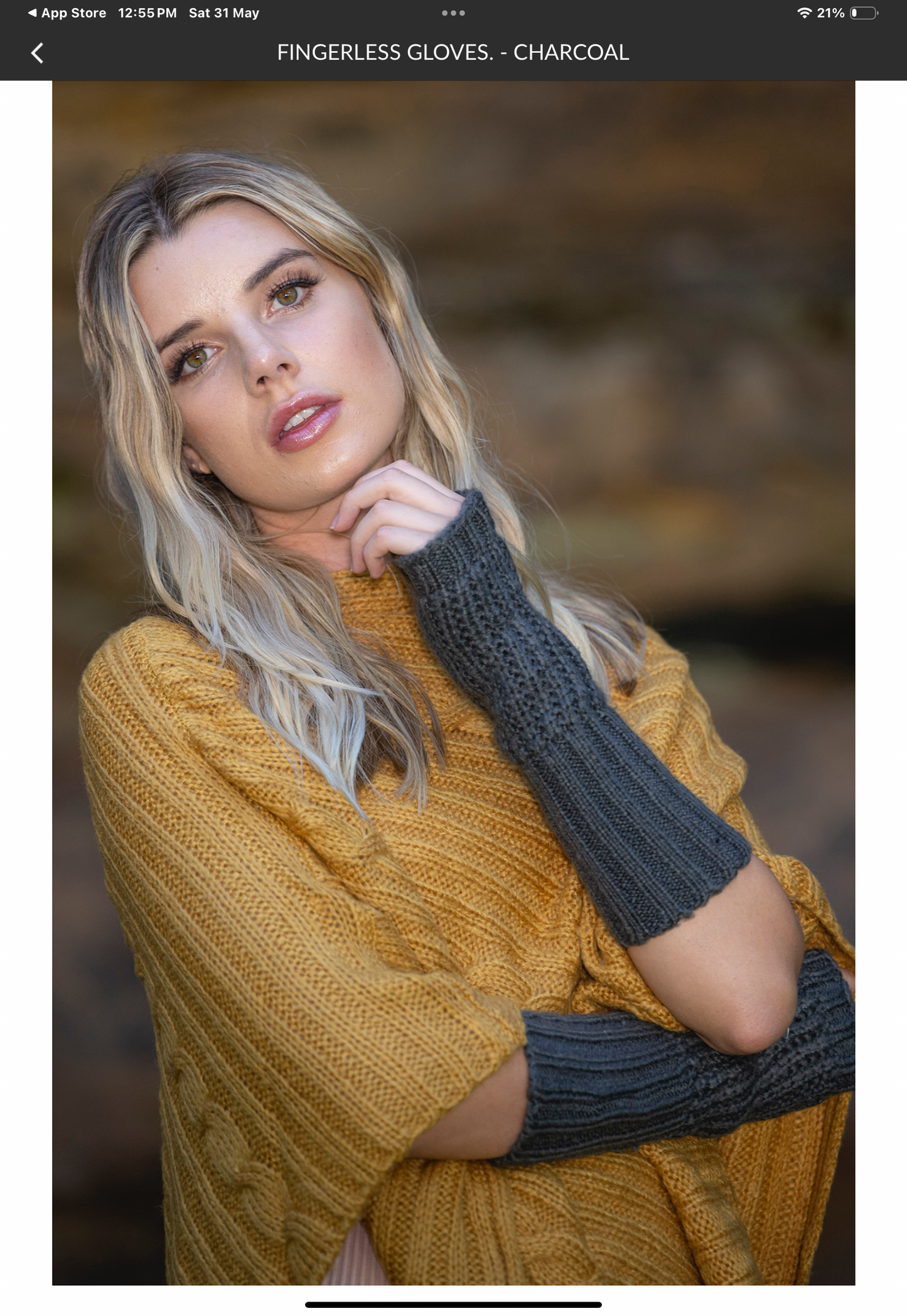 Boho fingerless gloves Charcol