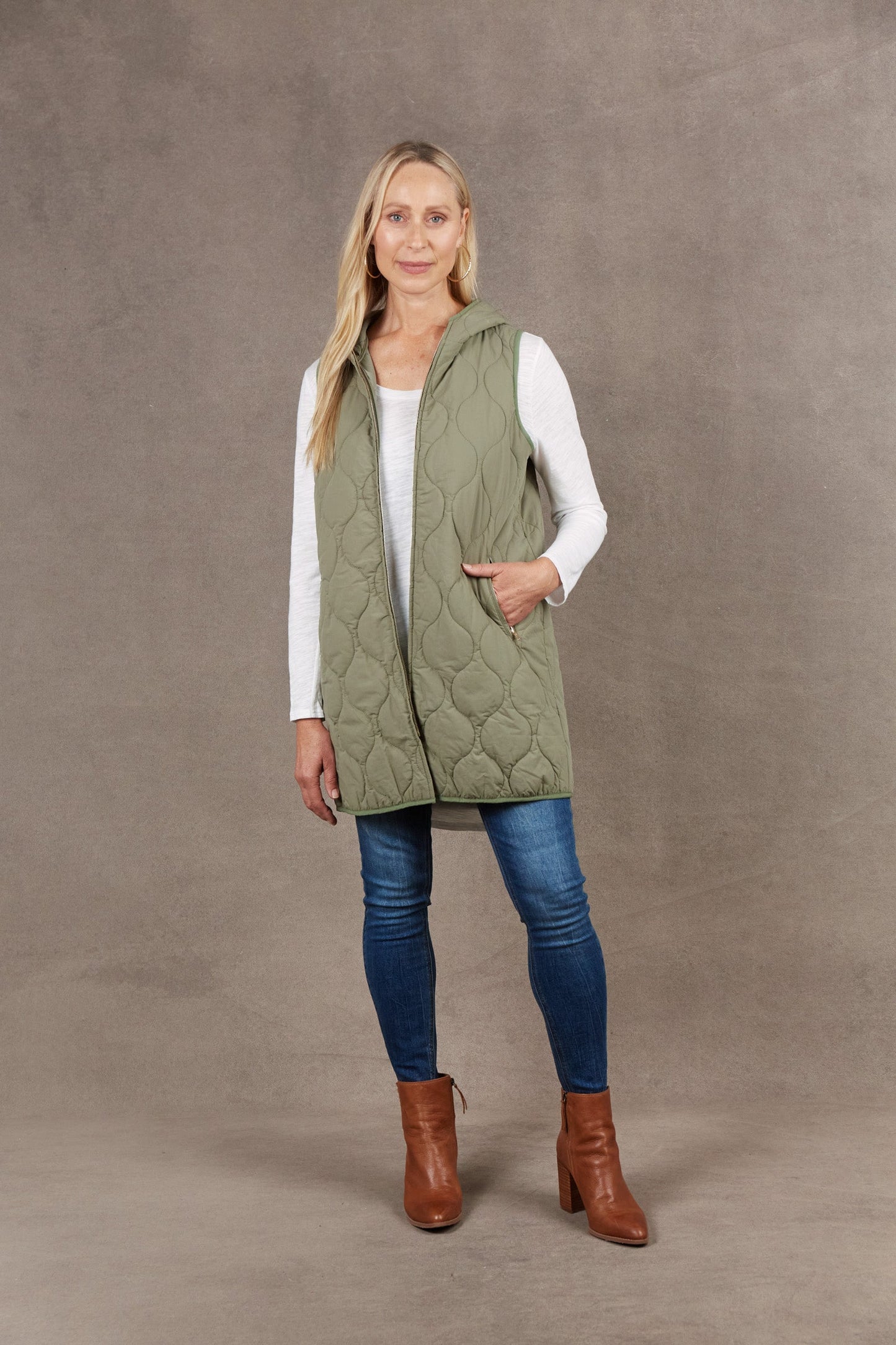 Eb & Ive rib vest Sage