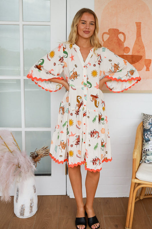 Elizabeth 3/4 sleeves midi dress