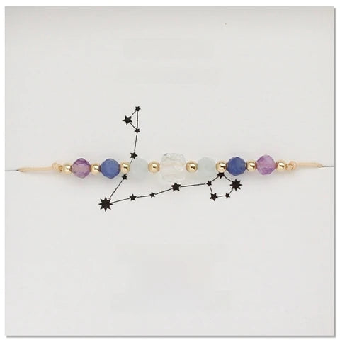 Flying Saucers Natural stone Zodiac bracelet