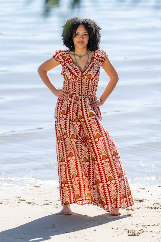 Rosa coral jump suit