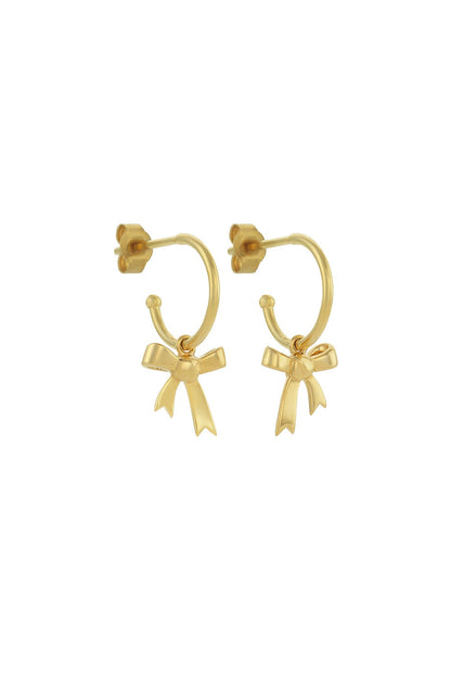 Karen Walker bow hoop earrings gold