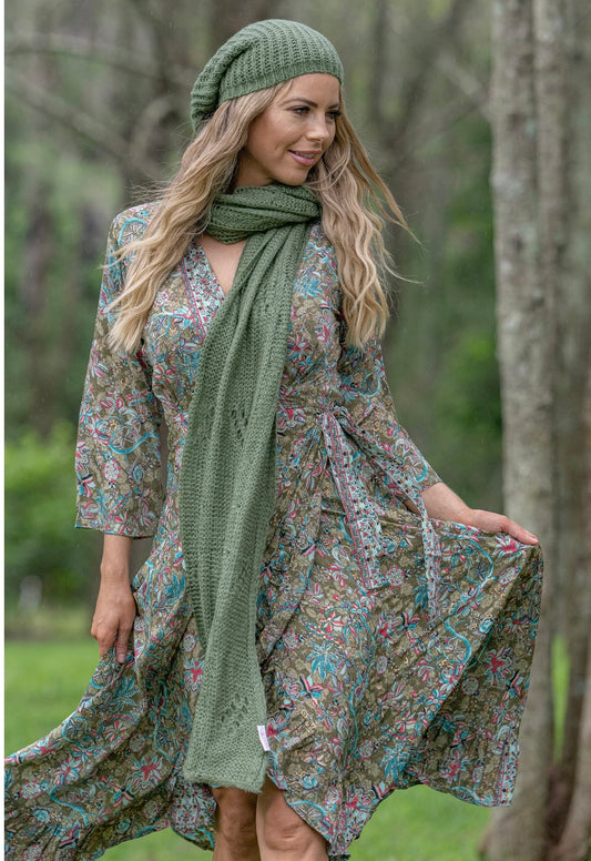 Boho neck scarf Khaki
