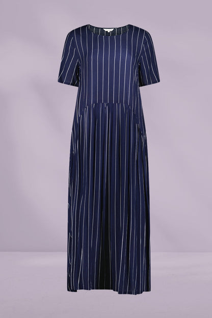 Lemon Tree Monroe dress Navy Stripe