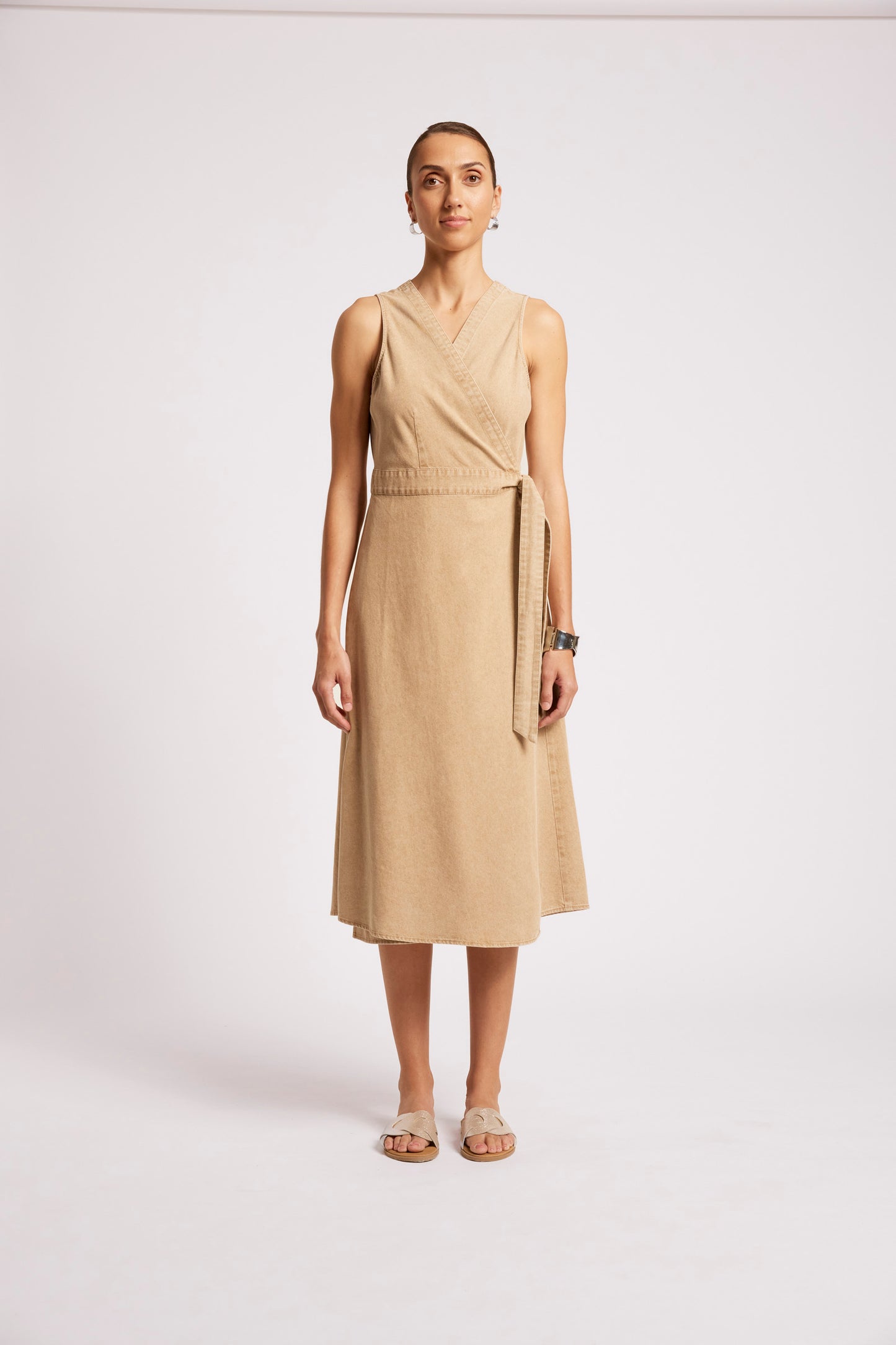Eb +IveDusk Denim wrap dress Dune
