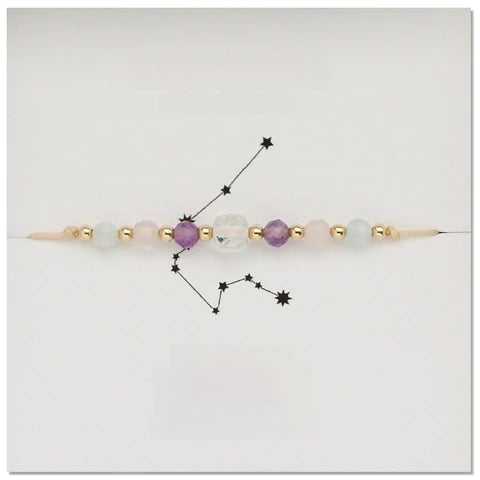 Flying Saucers Natural stone Zodiac bracelet