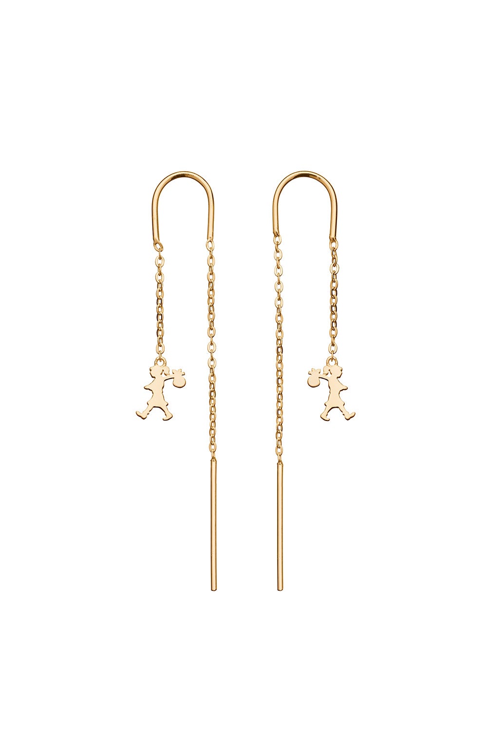 Karen Walker runaway girl thread earrings Gold