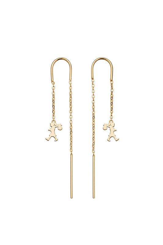 Karen Walker runaway girl thread earrings Gold