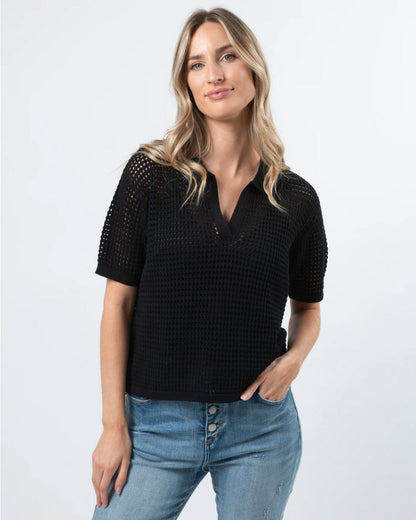 Stella + Gemma Jonah knit top black