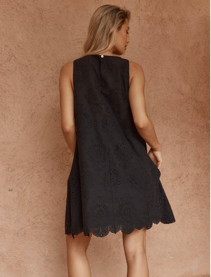 Sass Mavis Broderie dress black