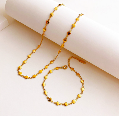 Flying Saucers gold disc chain necklace