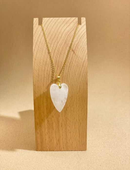 Flying Saucers heart Necklace white crystal