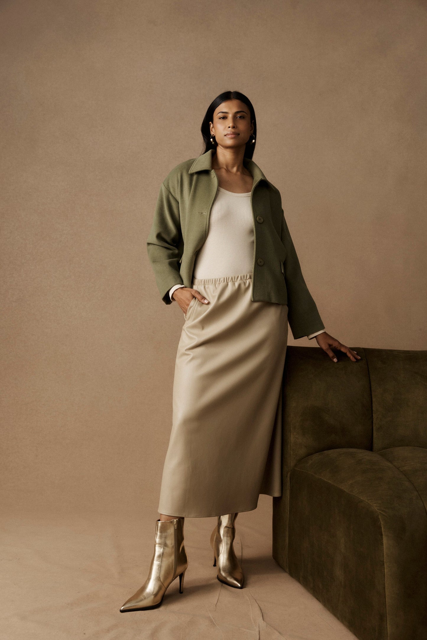 Eb +Ive Wanderer crop jacket Pampas