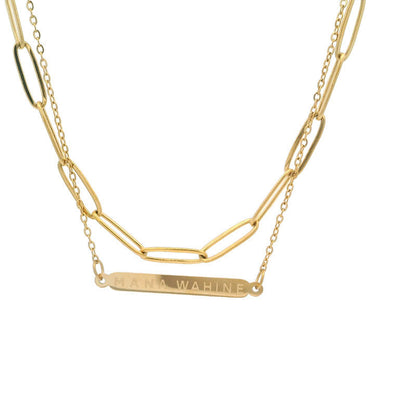 Little Taonga Mana Wahine double chain necklace