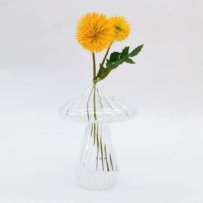 Toadstool bud vase clear