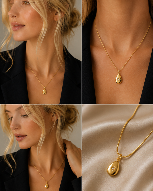 Flying Saucers Teardrop necklace