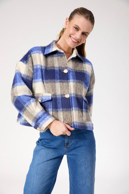 Haven Fargo cropped Jacket blue