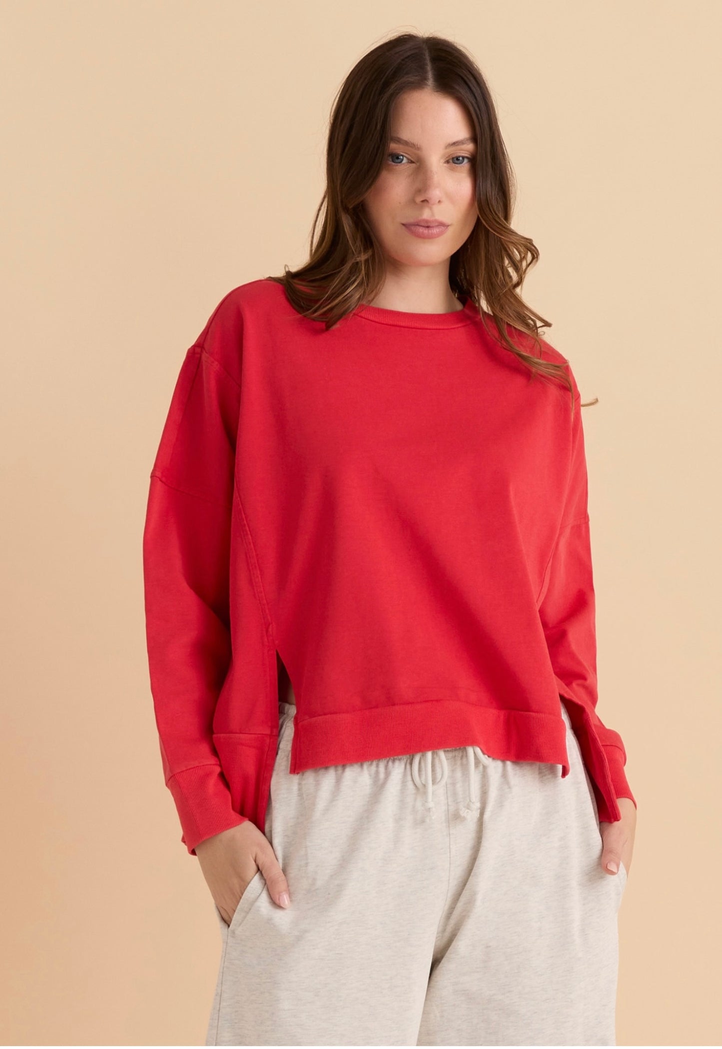 Betty Basics Iris Sweatshirt red