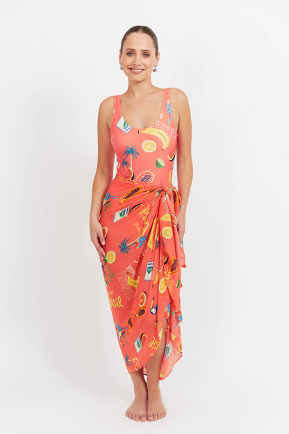 Haven cabana sarong coral