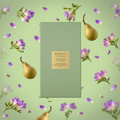 Moss street Gift set .mini. Candle  &diffuser French pear