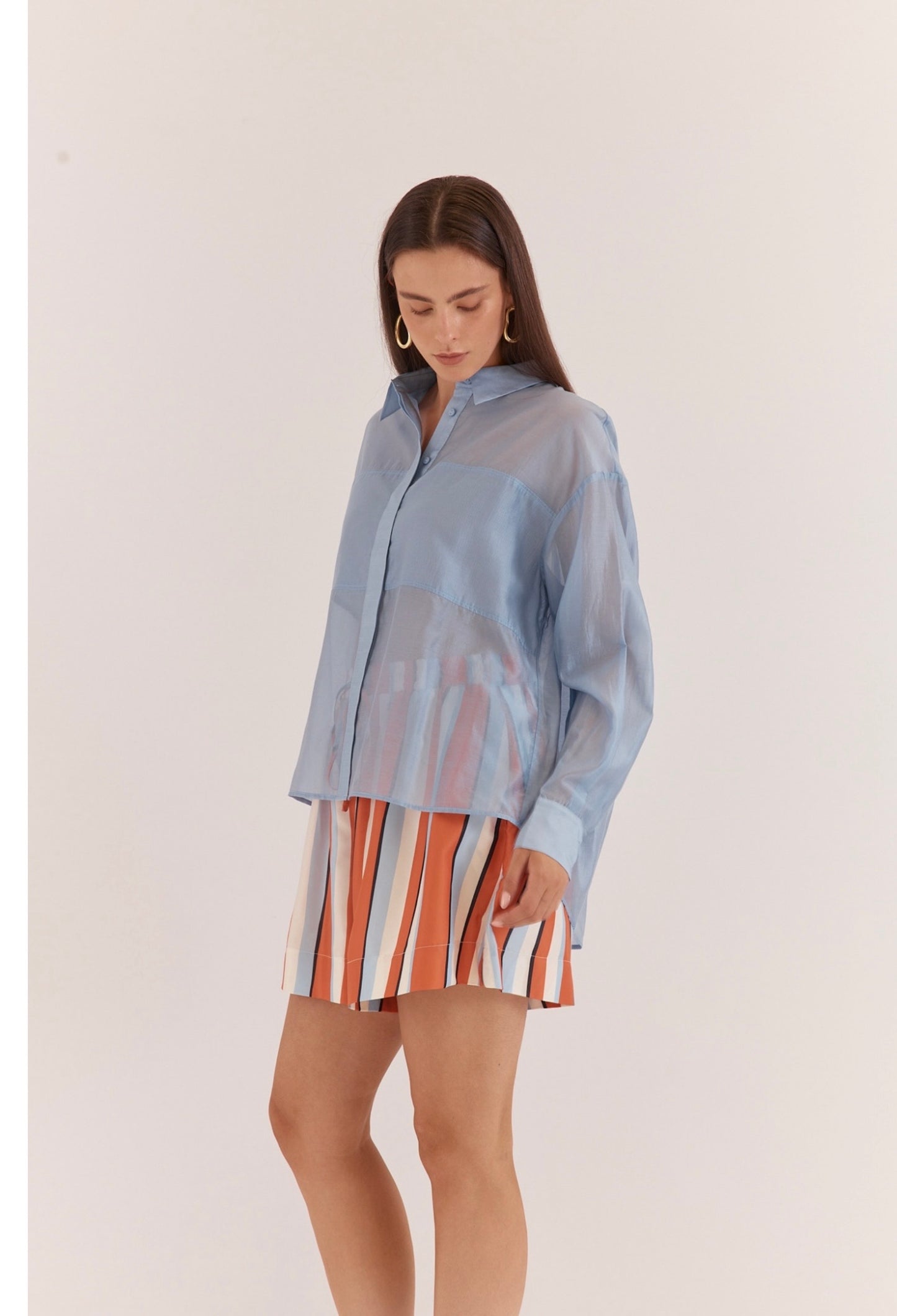 Sass Val oversized shirt Pale Blue